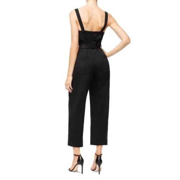 Good American Womens Cropped Leg Overall Jumpsuit - Picture 4 of 5